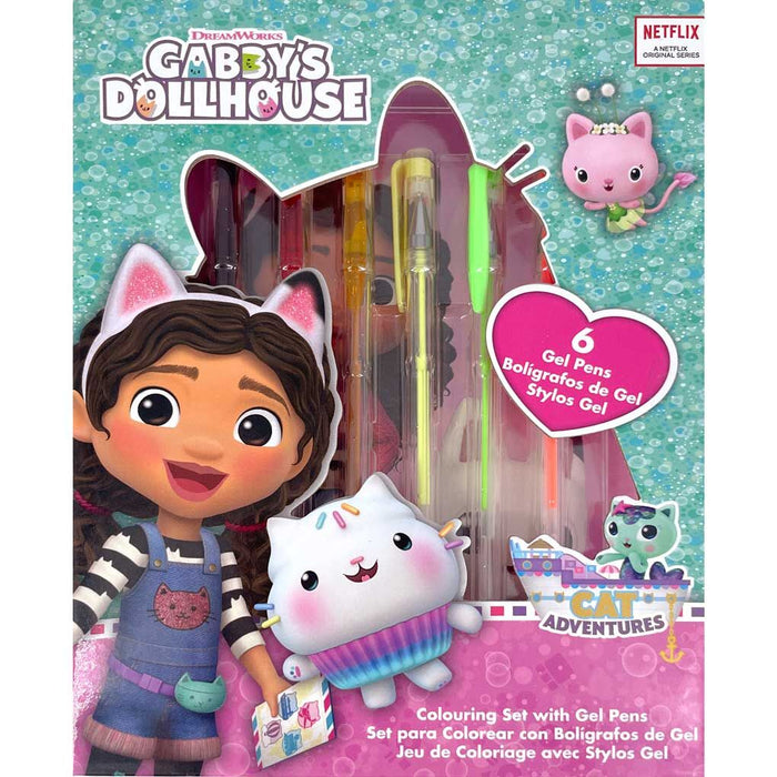 Gabbys Dollhouse notebook + 6 gel pens set-0