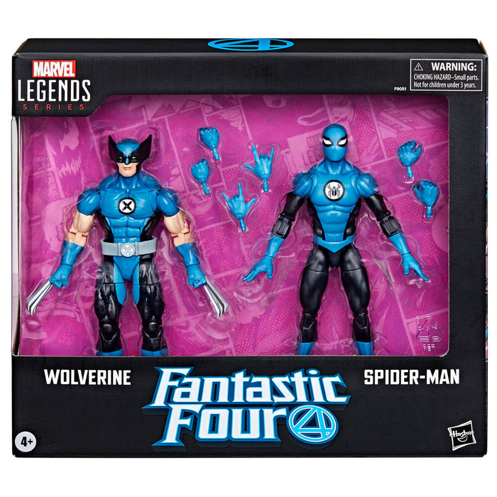 Marvel Fantastic four Wolverine Spiderman pack 2 figures 15cm-9