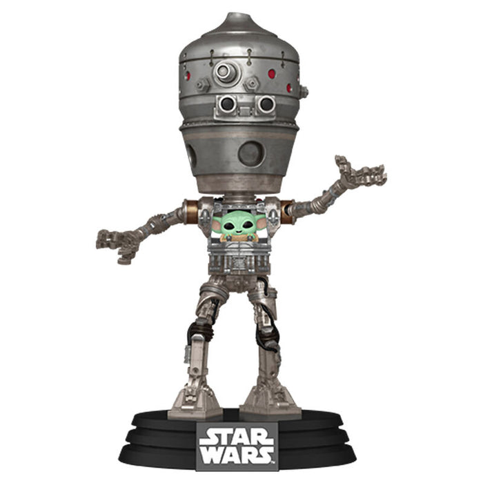 POP figure Deluxe Star Wars The Mandalorian IG-12 with Grogu-1