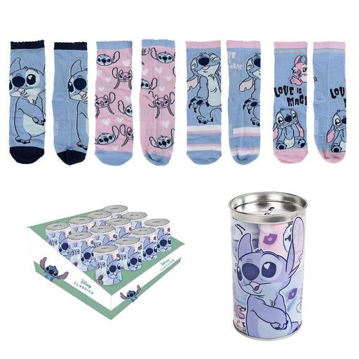 Disney Stitch Money box 4 pairs of socks-1