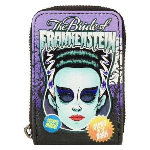 Loungefly Universal Monster Bride of Frankenstein Neon Mask card holder-0