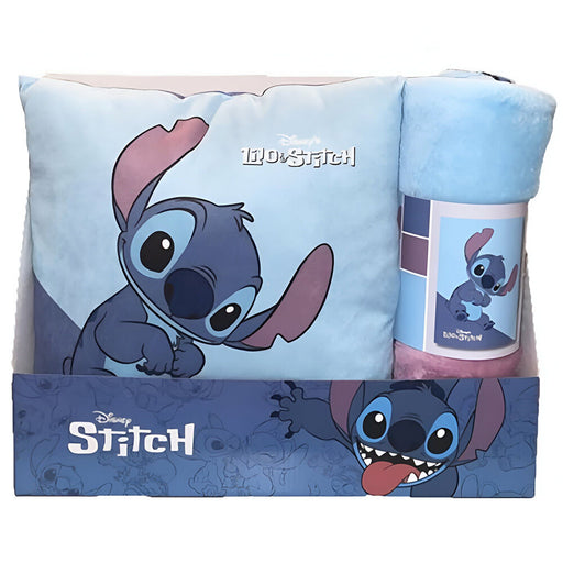 Disney Stitch polar blanket + cushion set-0