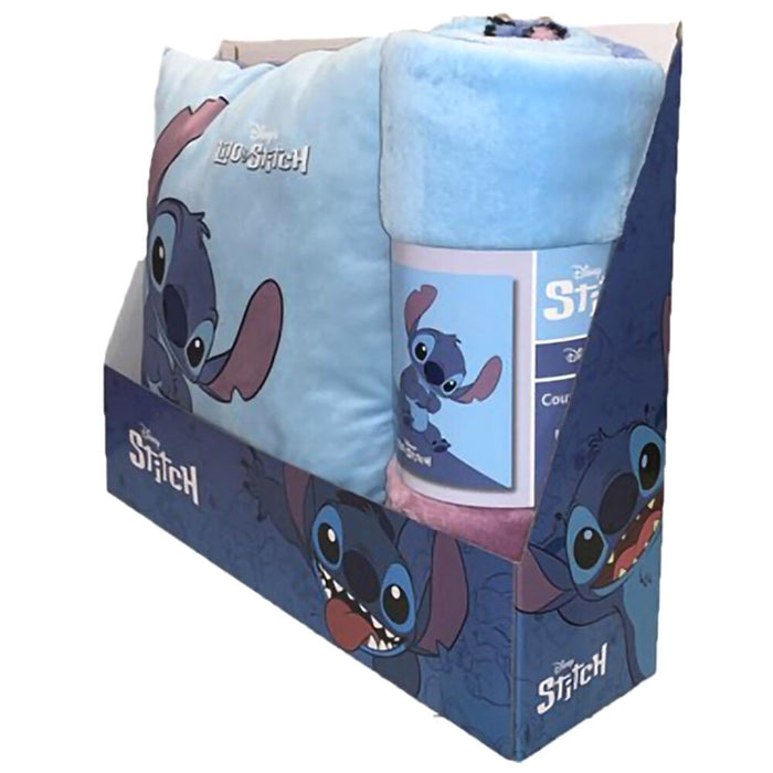 Disney Stitch polar blanket + cushion set-2