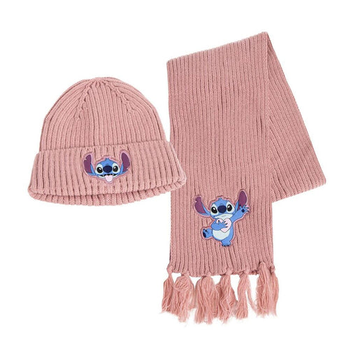 Disney Stitch beanie + scarf set-0