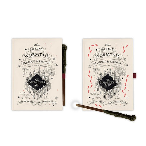 Harry Potter Marauders Map A5 premium notebook + wand pen-1