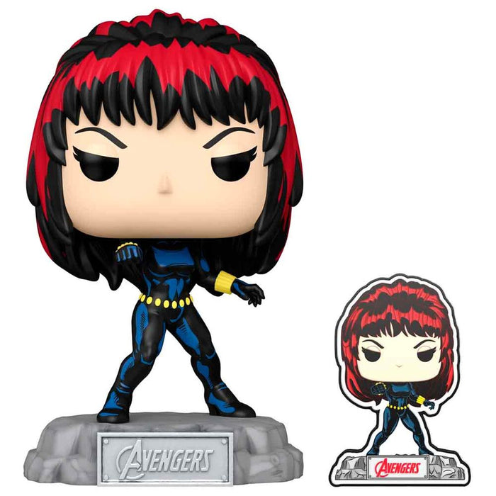 POP figure Marvel Avengers 60th Anniversary Comic Black Widow with Pin Exclusive-1
