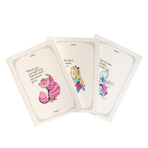 Disney Alice in Wonderland pack 3 A5 notebooks-0