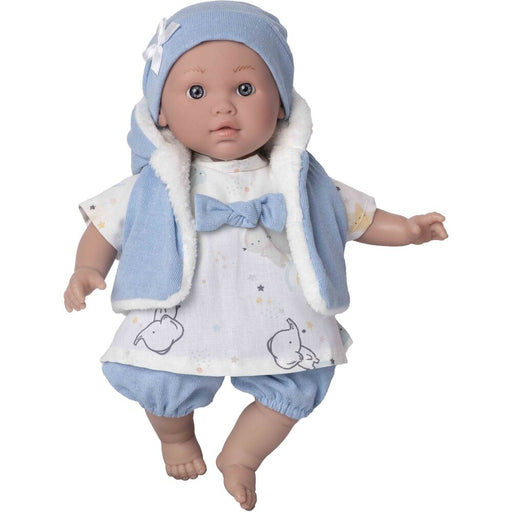 Baby doll reborn Lara cry blue waistcoat-1