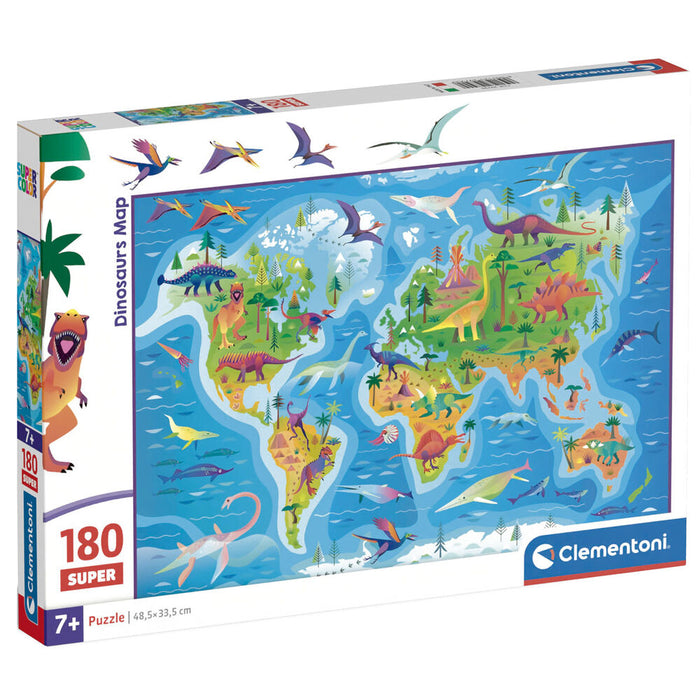 Dinosaurs Map super puzzle 180pcs-1