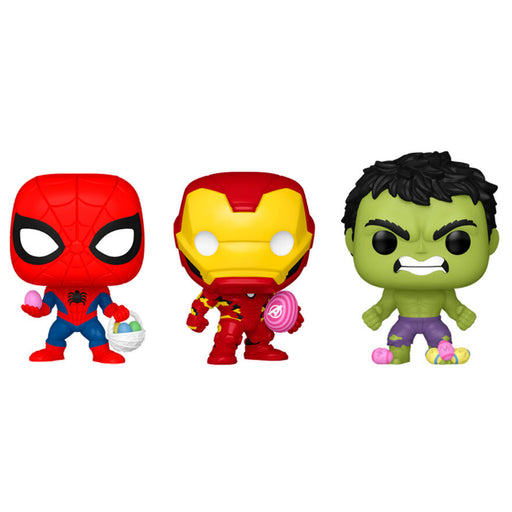 Pocket POP blister 3 figures Marvel Spiderman Hulk Iron Man Easter-0