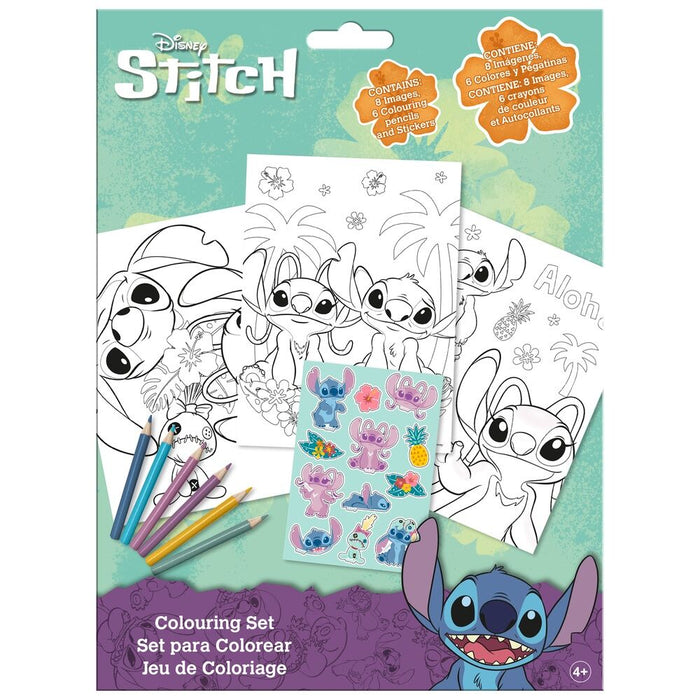 Disney Stitch colouring stickers set-1