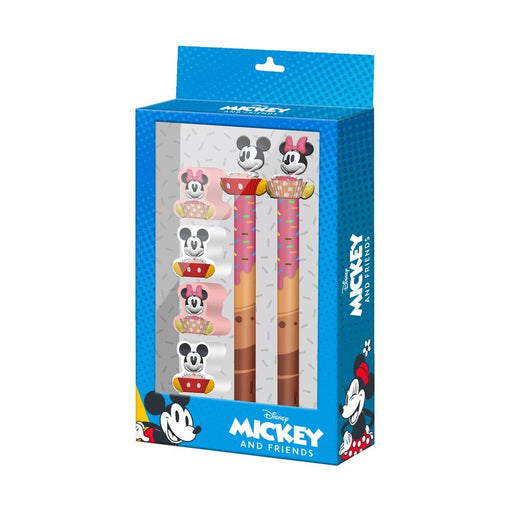 Disney Mickey & Minnie Pen + Pencil + 4 erasers pack-1