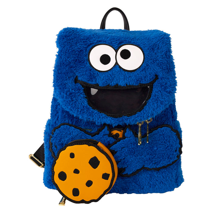 Loungefly Sesame Street Cookie Monster Plush backpack + purse-2