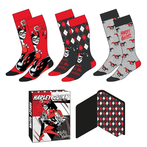 DC Comics Harley Quinn pack 3 adult socks-1