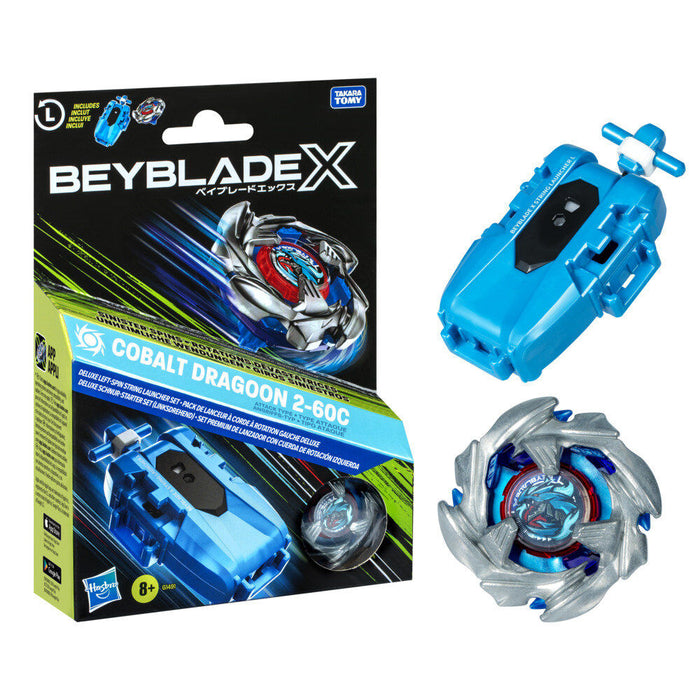 Beyblade X Cobalt Dragoon 2-60C Premium set launcher with rope and top-1