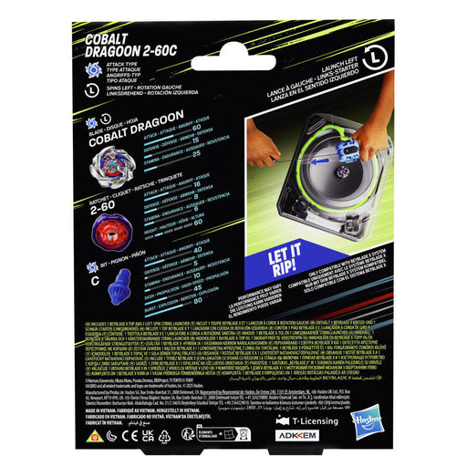 Beyblade X Cobalt Dragoon 2-60C Premium set launcher with rope and top-10
