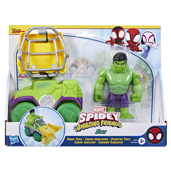 Marvel Spidey and His Amazing Friends Set Wrecking truck + Hulk figure-2