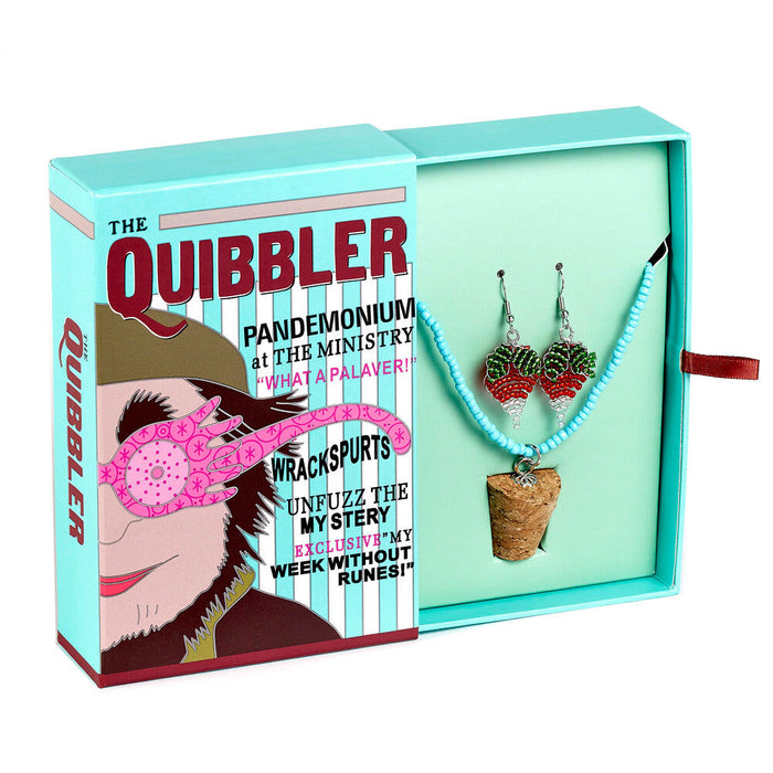 Harry Potter Luna Lovegoods Quibbler earrings + necklace-3