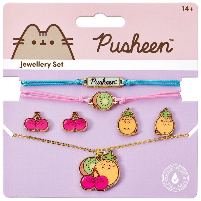 Pusheen Set Necklace + bracelets + earrings-2