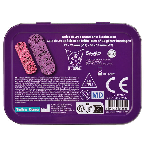 Hello Kitty Kuromi metal band-aid box-3