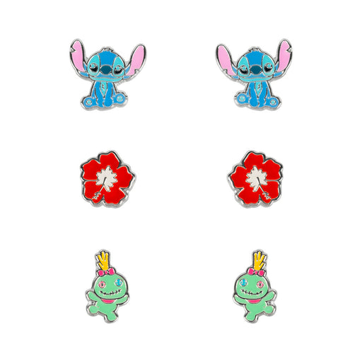 Disney Stitch Set 3 pairs of earrings silver-1