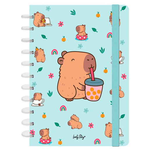 Capibara Bubble Tea A4 notebook-1