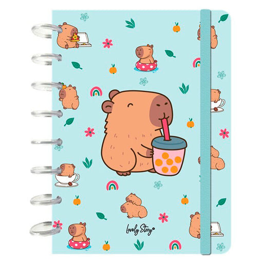 Capibara Bubble Tea A5 notebook-1