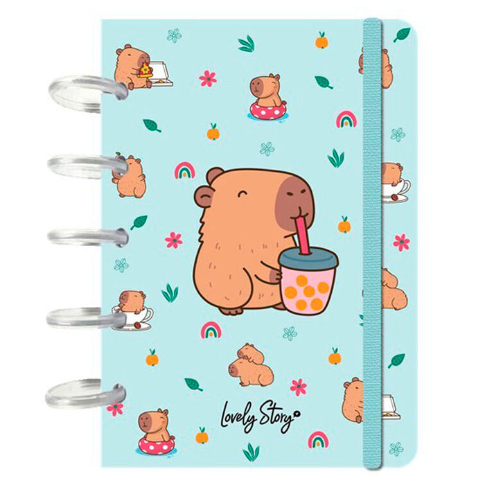 Capibara Bubble Tea A6 notebook-1