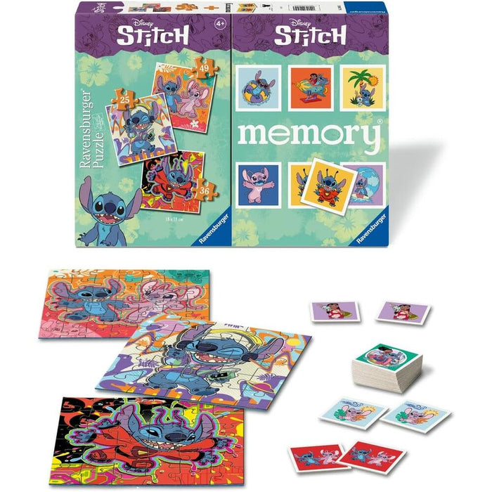 Disney Stitch 3 puzzles + memory multipack-3