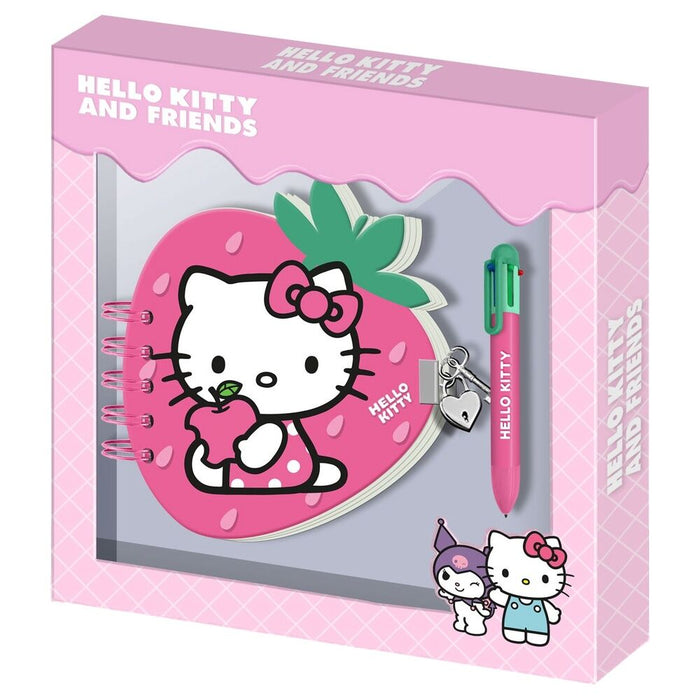 Hello Kitty and Friends Strawberry Diary + pen-1