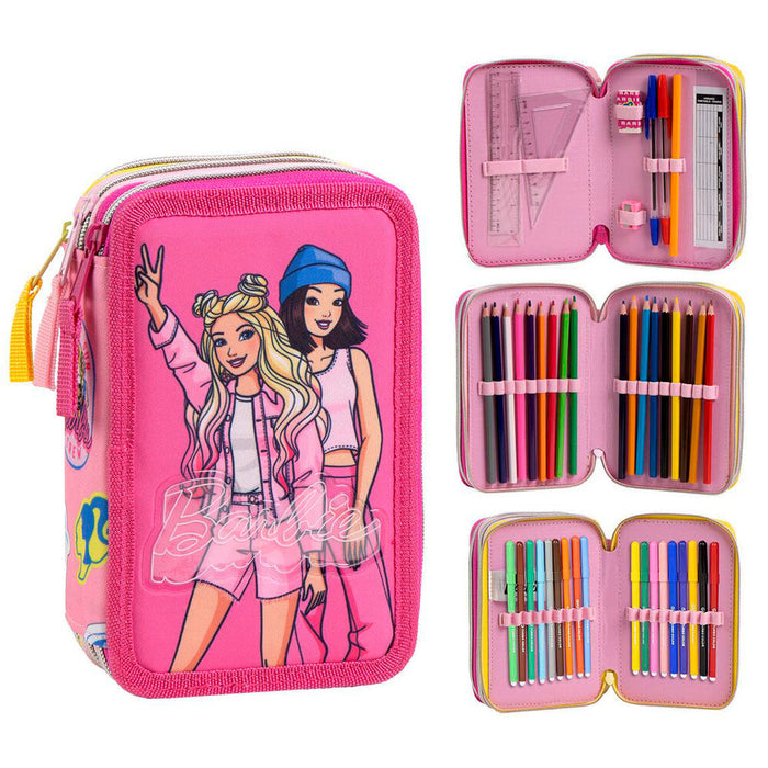 Barbie triple pencil case-1