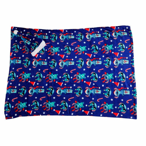 Disney Stitch Coral blanket + hat set-1