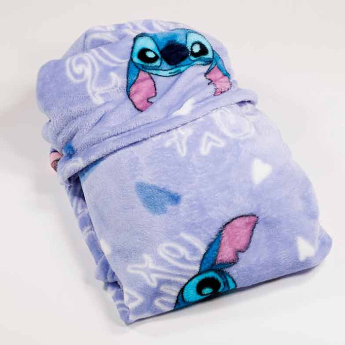 Disney Stitch Coral hooded blanket 120x150cm-2