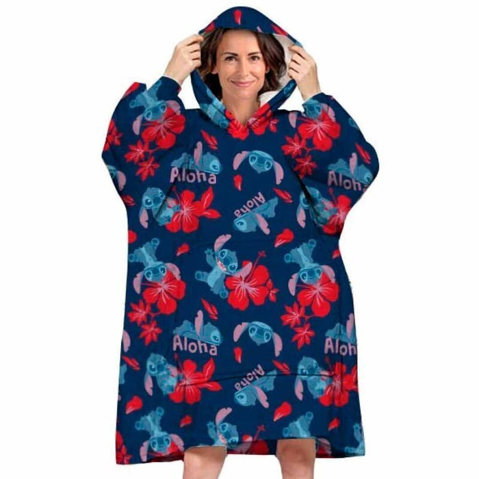 Disney Stitch oversize sweatshirt coat adult coral-2