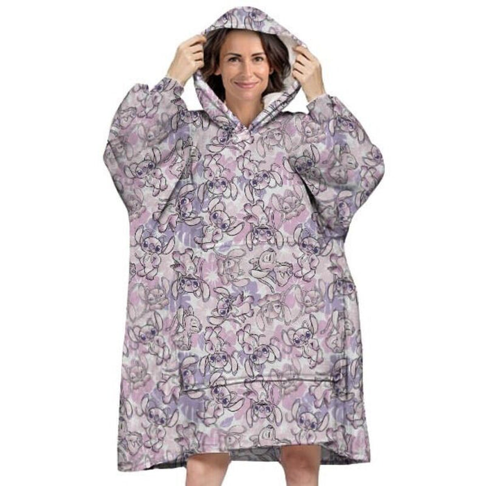 Disney Stitch Angel oversize sweatshirt coat adult coral-2