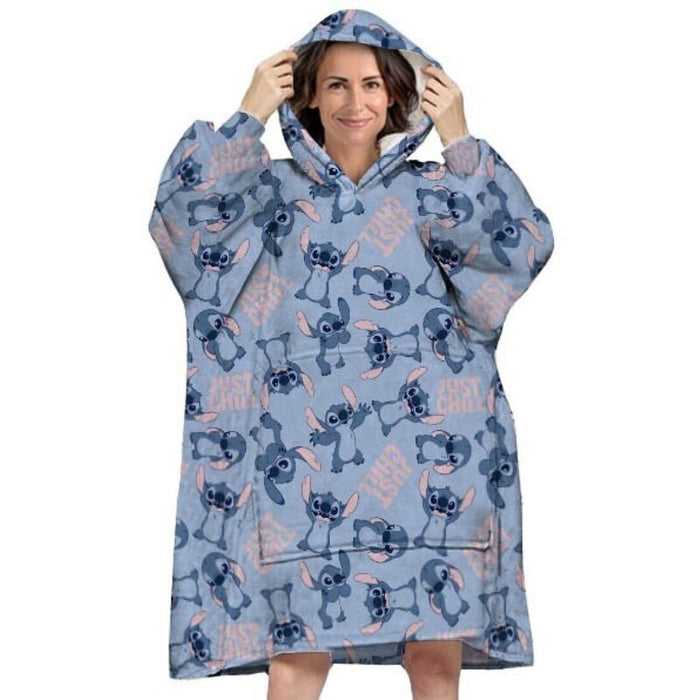 Disney Stitch oversize sweatshirt coat adult coral-2