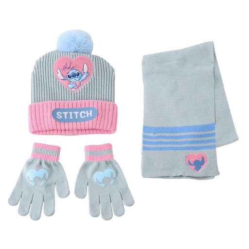 Disney Stitch winter set snood hat gloves-1