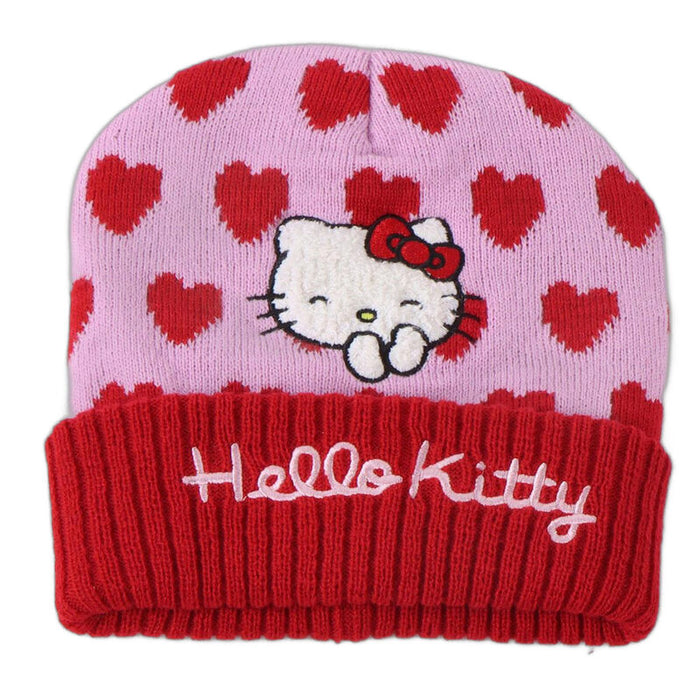 Hello Kitty winter set snood hat gloves-2