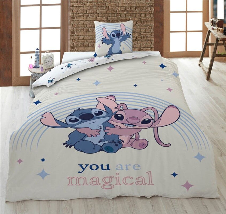 Disney Stitch & Angel policotton duvet cover bed 90cm-1