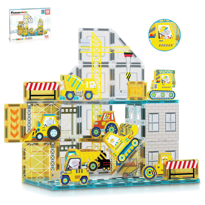 Magnetic blocks + 8 vehicles-1