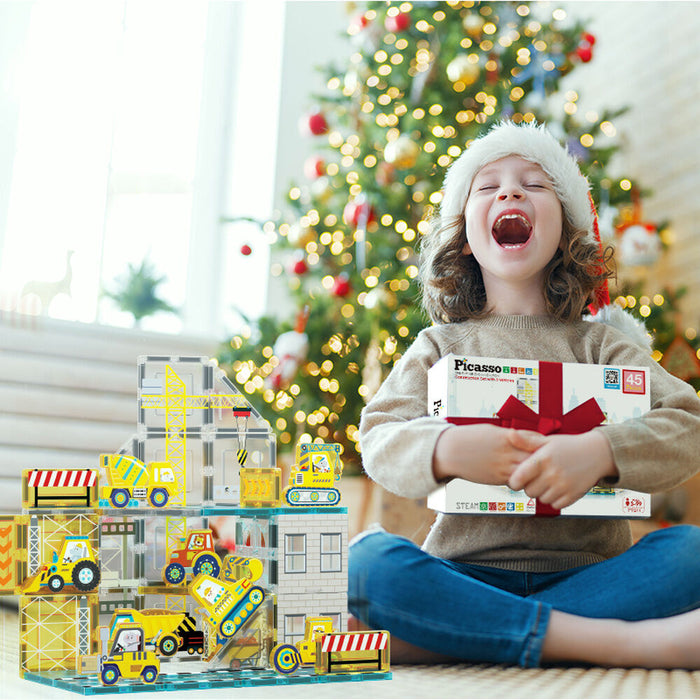 Magnetic blocks + 8 vehicles-5