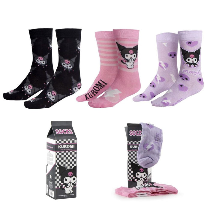 Hello Kitty Kuromi pack 3 adult socks-1