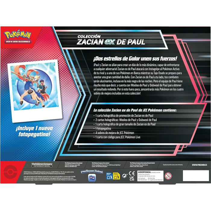 Spanish Pokemon Zacian Ex de Paul Blister set of collectible cards-3
