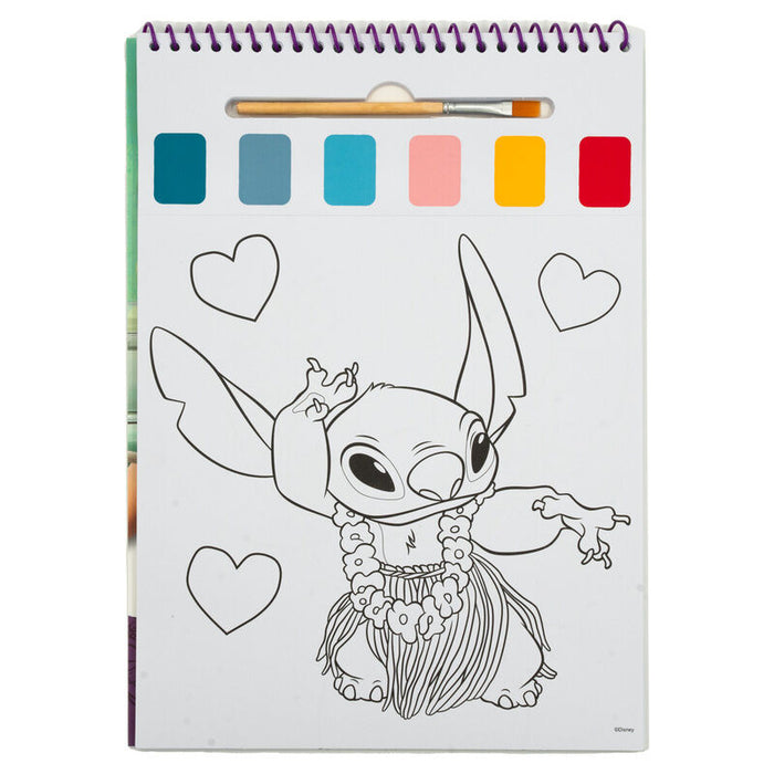 Disney Stitch Sketchbook + watercolours and paintbrush-2