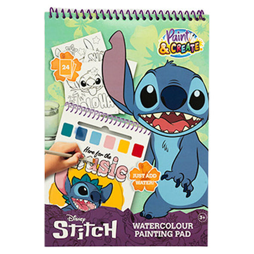 Disney Stitch Sketchbook + watercolours and paintbrush-1