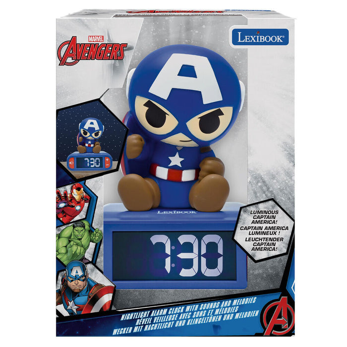 Marvel Avengers Captain America 3D Night Light Alarm Clock-4