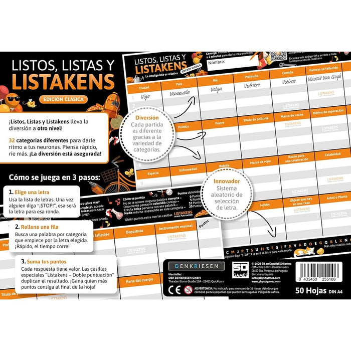 Spanish Listos Listas y Listakens board game-5