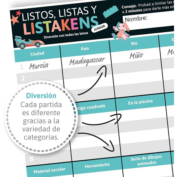 Spanish Listos Listas y Listakens Junior board game-3