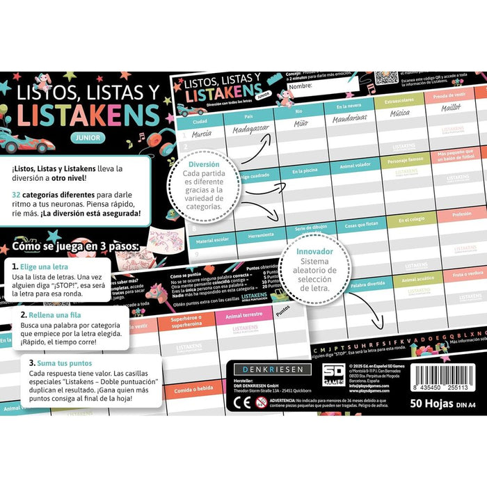 Spanish Listos Listas y Listakens Junior board game-5
