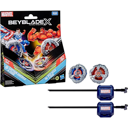 Beyblade X Captain America 4-70GB & Red Hulk 1-80R kit game-1